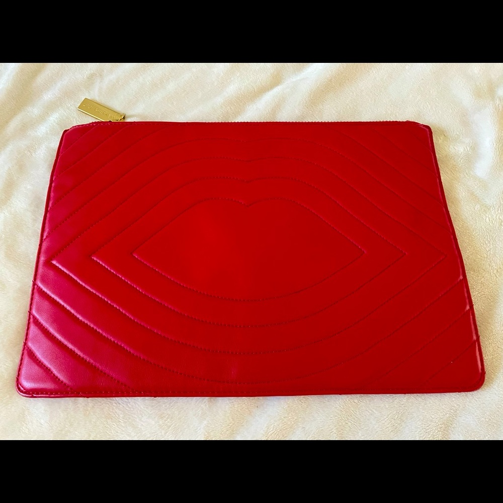 Lulu Guinness leather lip design pouch